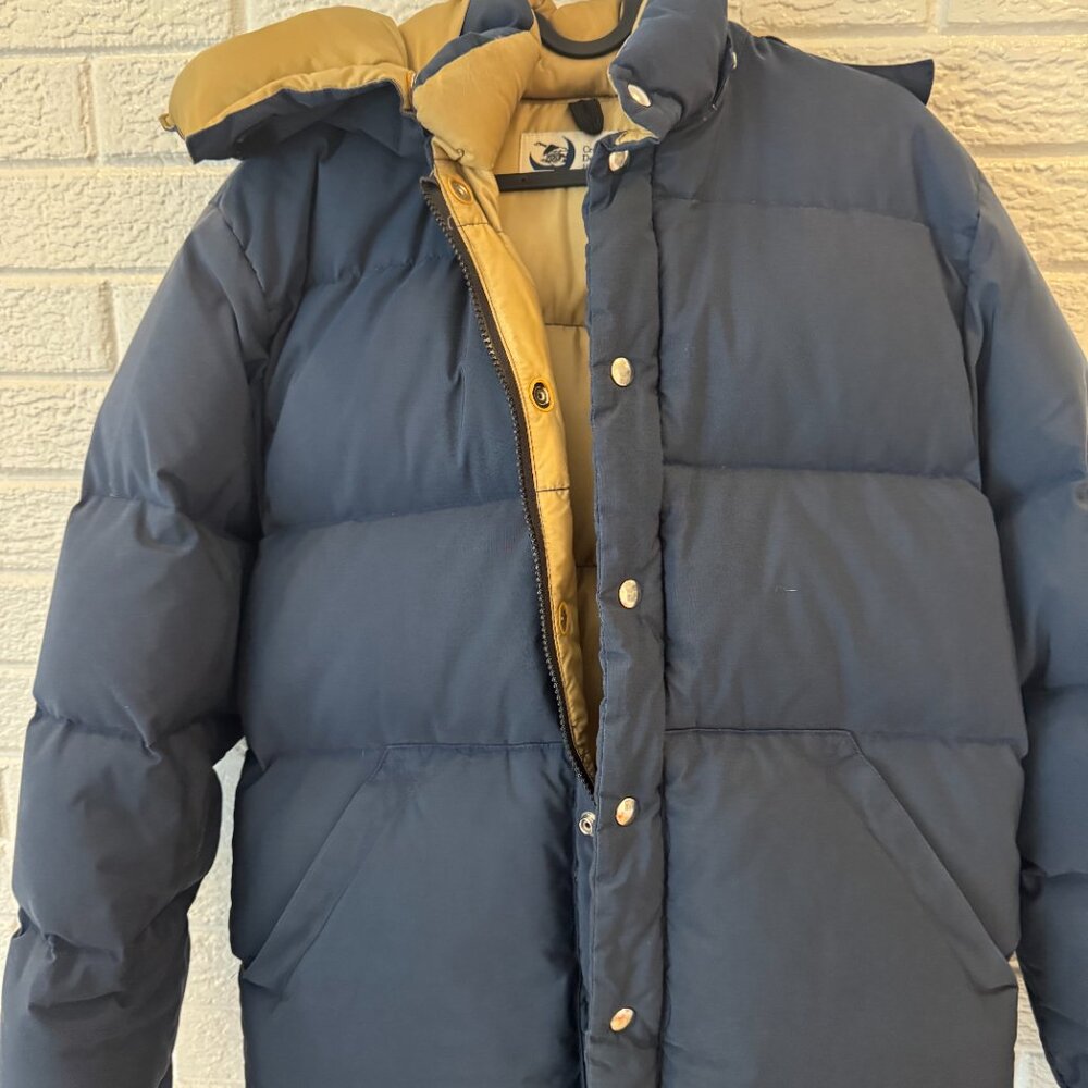 Crescent Down Works Navy Down Sweater - Size M Used - Picture 2 of 8